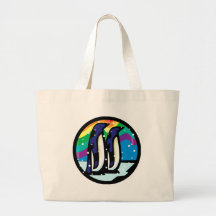 Rainbow Penguin Canvas Bags