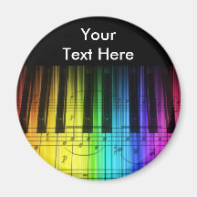 Rainbow Piano Keyboard and Notes Fridge Magnets