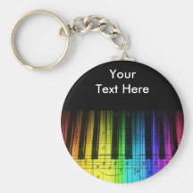 Rainbow Piano Keyboard and Notes Keychain