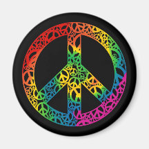 Rainbow Pieces of Peace Fridge Magnets