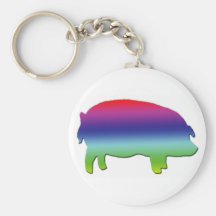 Rainbow Pig Keychain