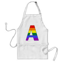 Rainbow Pride Initial A Aprons