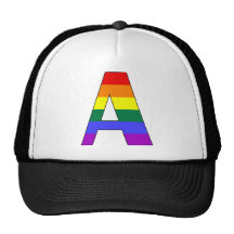 Rainbow Pride Initial A Trucker Hat
