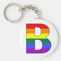 Rainbow Pride Initial B Keychain