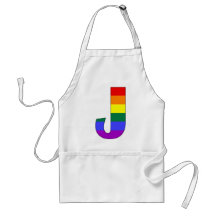 Rainbow Pride Initial J Aprons