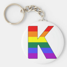 Rainbow Pride Initial K Key Chains