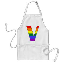 Rainbow Pride Initial V Aprons