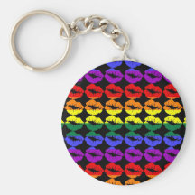 Rainbow Pride Lips (2) Key Chains