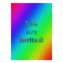 Rainbow repeating text invitation