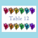 Rainbow Sea Shells Reception Table Numbers postcards