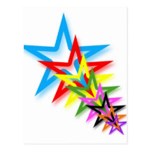 Rainbow Shooting Stars Postcard
