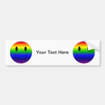 Rainbow Smiley Bumper Sticker