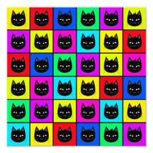 Rainbow Square Cat Pattern Photo Print