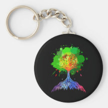 Rainbow Tree of Life Keychains