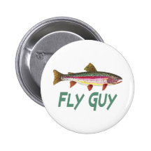 Rainbow Trout Fly FIshing Button