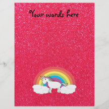 Rainbow unicorn pink glitter flyers