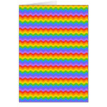 Rainbow Wave Stripes. Greeting Cards