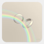Rainbow Wedding Rings Sticker