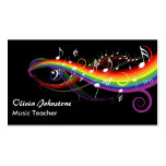 Rainbow White Music Notes Business Cards