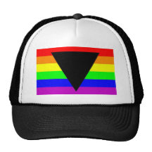Rainbow with Black Triangle for Gay and Lesbians Trucker Hat