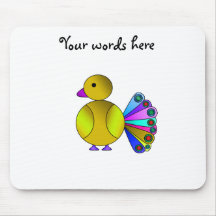 Rainbow yellow peacock mouse mat
