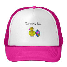 Rainbow yellow peacock trucker hats