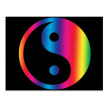 Rainbow Yin Yang Postcard