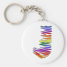 Rainbow Zebra Initials J Keychain