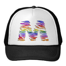 Rainbow Zebra Initials M Hat