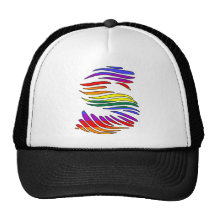 Rainbow Zebra Initials S Trucker Hats