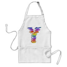 Rainbow Zebra Initials Y Apron