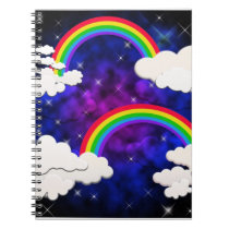 Rainbows, Stars and Clouds in a Night Sky notebooks