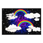 Rainbows, Stars and Clouds in a Night Sky Art Photo