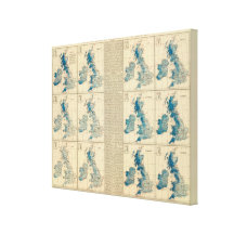 Rainfall, temperature, British Isles Gallery Wrap Canvas