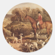 Ralph Lambton and his Hounds by James Ward Round Sticker