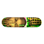 Ralph skull green fire Skatersollie skateboard.