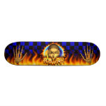 Ralph skull real fire and flames skateboard design
