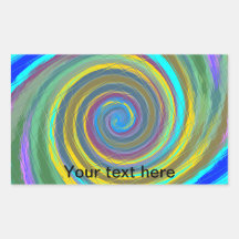 Random multicolored swirling vortex tiled rectangular stickers