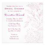 Raspberry Floral Bridal Shower Invitation