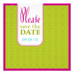 Raspberry Lime Geo Abstract Save the Date Invite