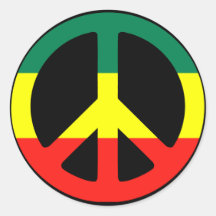 Rasta Peace Sign Round Sticker