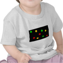 Rasta Polka Dots on Black T-shirts