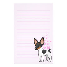 Rat Terrier / Toy Fox Terrier Love Custom Stationery