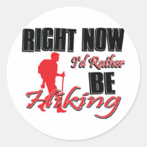 Rather be Hiking Round Sticker