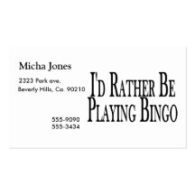 rather Be Playing Bingo Business Card Template