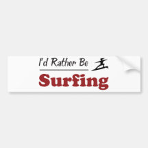 Rather Be Surfing Bumper Sticker