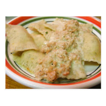 Raviolis Clams Sauces Food Dinner Cooking Post Card