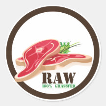 Raw Steak Organic Planet Stickers