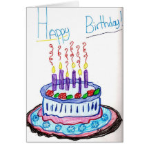 rays birthday cake greeting card