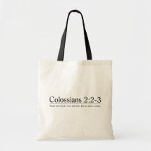 Read the Bible Colossians 2:2-3 Tote Bag